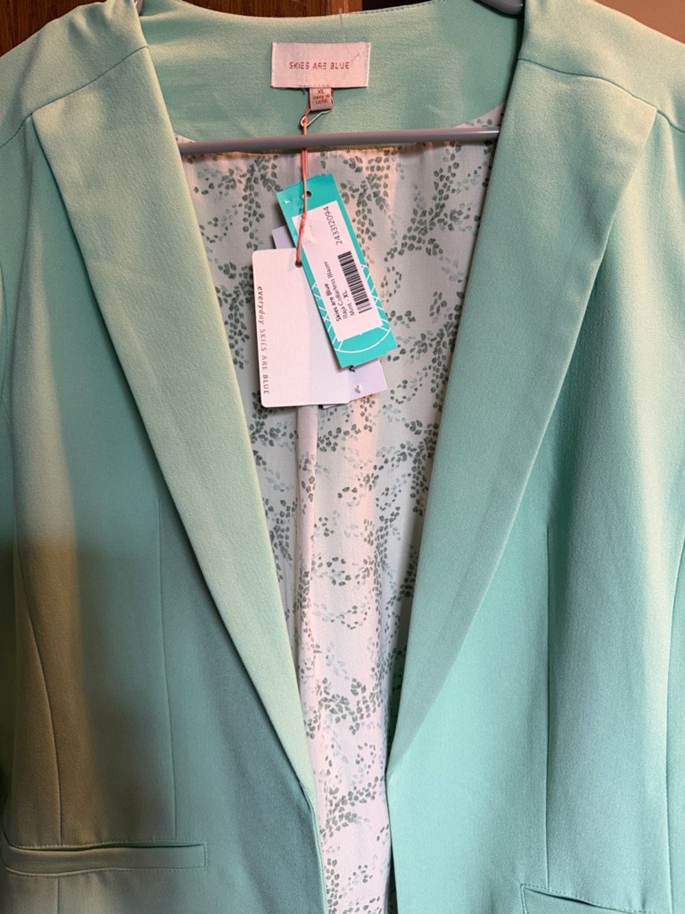 Skies Are Blue Light Mint Green Women’s Blazer